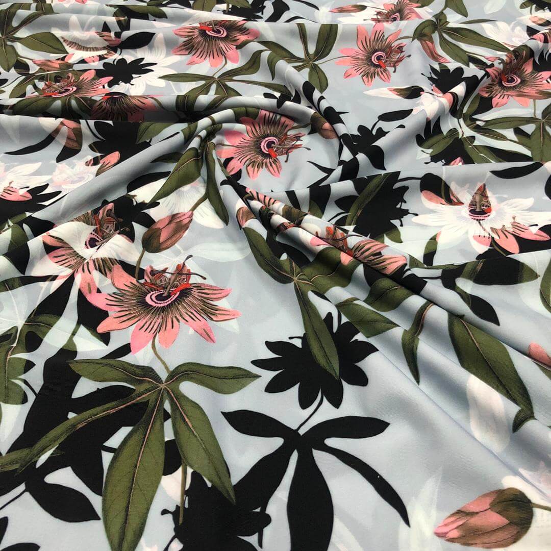 Hawaiian tropical print Nylon Lycra Spandex Fabric 4 Way Strech by yard  (151-10) Spandex Fabric