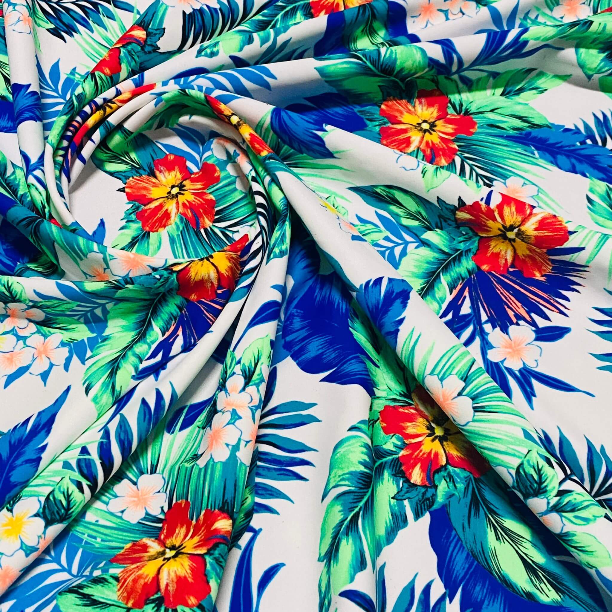 Best Seller Hawaiian Tropical Floral Print Nylon Lycra Spandex Fabric 4 ...