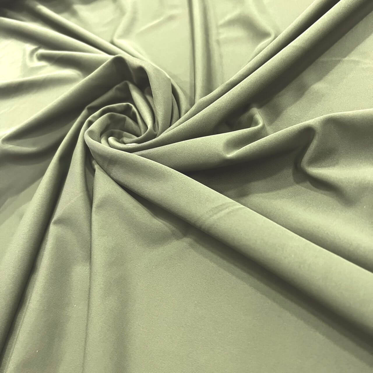 ♻️Poly Recycle Solid Light Olive Green Matte Finish Polyester Spandex  Fabric 4 Way Stretch By Yard for Swimwear (243-10) Spandex Fabric