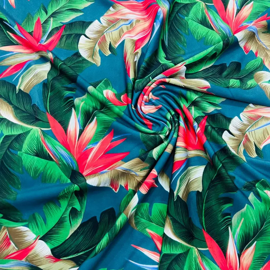 Spandex Fabric print 4 Way Stretch / Psychedelic Sunflowers Yard for  Swimwear