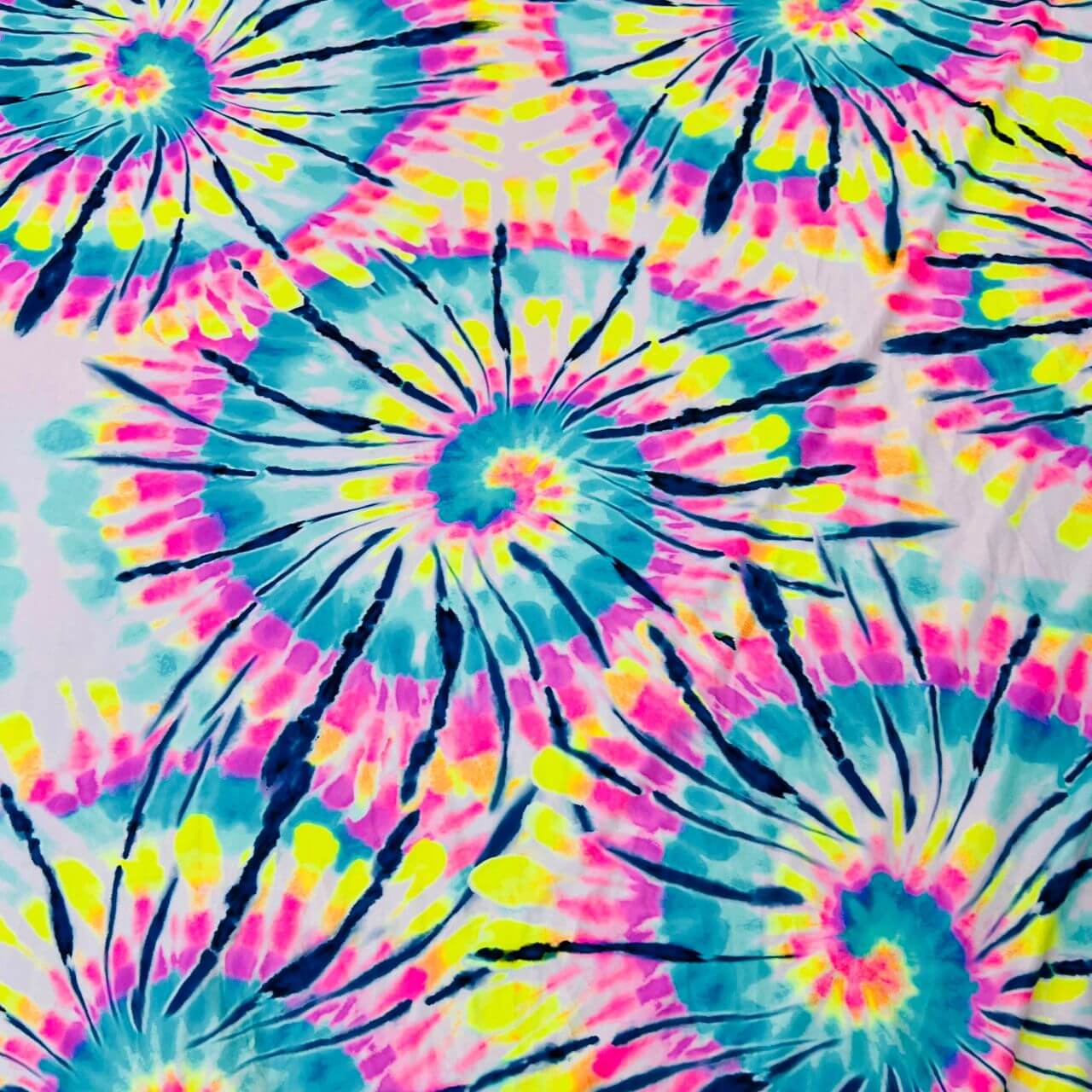 Tie Dye Retro Multicolor Print Nylon Lycra Spandex Fabric